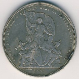 Швейцария 5 франков 1881 год