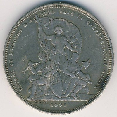 Швейцария 5 франков 1881 год