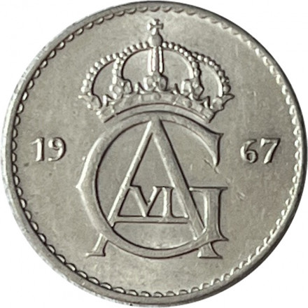 Швеция 10 эре 1967 год - Король Густав VI Адольф