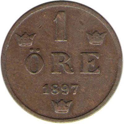 Швеция 1 эре 1897 год