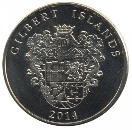 Острова Гилберта (Кирибати) 1 доллар 2014 год - Парусник Мейфлауэр
