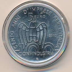 Италия 5 евро 2010 год