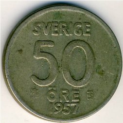 Швеция 50 эре 1957 год