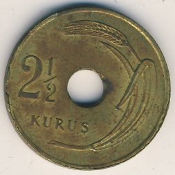 Турция 2 1/2 куруша 1948 год