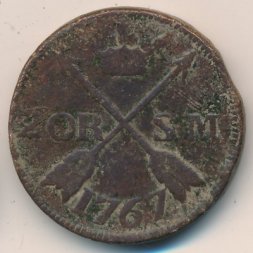 Швеция 2 эре 1767 год