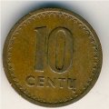 Литва 10 центов 1991 год