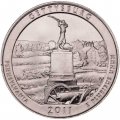 США 25 центов 2011 год - Национальный военный парк Геттисберг (P)