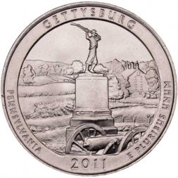 США 25 центов 2011 год - Национальный военный парк Геттисберг (P)