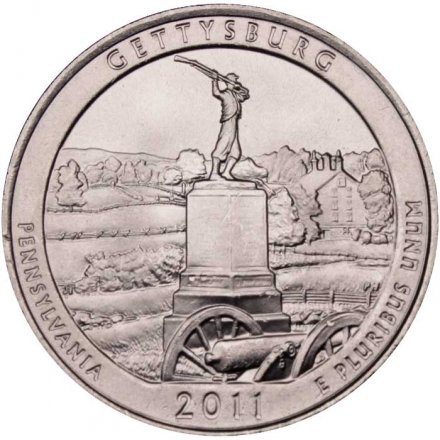 США 25 центов 2011 год - Национальный военный парк Геттисберг (P)