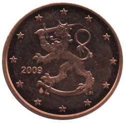 Финляндия 2 евроцента 2009 год - Герб Финляндии