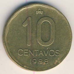 Аргентина 10 сентаво 1988 год