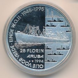 Аруба 25 флоринов 1994 год - 50 лет окончания второй Мировой войны