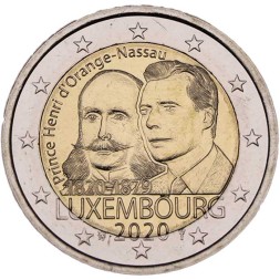 Люксембург 2 евро 2020 год - 200 лет со дня рождения Генриха Оранско-Нассауского