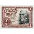Испания 1 песета 1953 год - Альваро де Базан - след от степлера - UNC