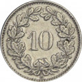 Швейцария 10 раппенов 1962 год