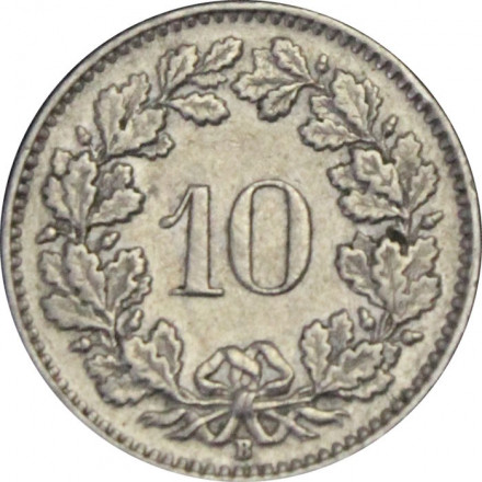 Швейцария 10 раппенов 1962 год