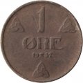 Норвегия 1 эре 1937 год - Король Хокон VII