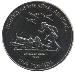 Гернси 5 фунтов 2008 год - 90 лет Королевским ВВС. Битва за Британию 1940