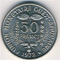 Монета Западная Африка 50 франков 1972 год