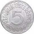 Австрия 5 шиллингов 1952 год