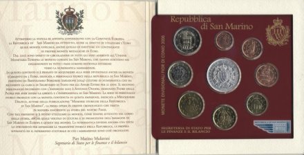 Набор из 9 евромонет Сан-Марино 2006 год - Мельхиоре Дельфико (в буклете)