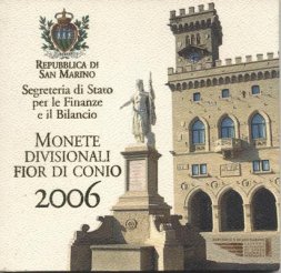 Набор из 9 евромонет Сан-Марино 2006 год - Мельхиоре Дельфико (в буклете)