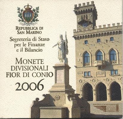 Набор из 9 евромонет Сан-Марино 2006 год - Мельхиоре Дельфико (в буклете)