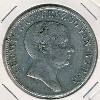 Баден 2 гульдена 1822 год