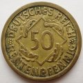 Веймарская республика 50 рентенпфеннигов 1924 год (J)