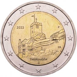 Германия 2 евро 2022 год - Тюрингия, Замок Вартбург (F)