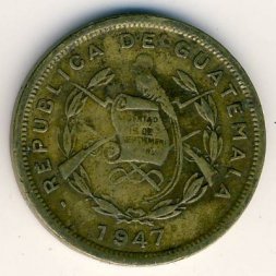 Гватемала 1 сентаво 1947 год