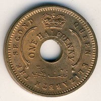 Монета Нигерия 1/2 пенни 1959 год