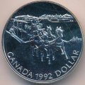 Канада 1 доллар 1992 год - 175 лет Кингстонскому дилижансу