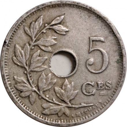 Бельгия 5 сантимов 1913 год BELGIQUE