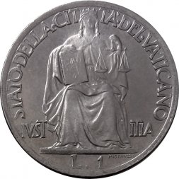 Ватикан 1 лира 1942 год