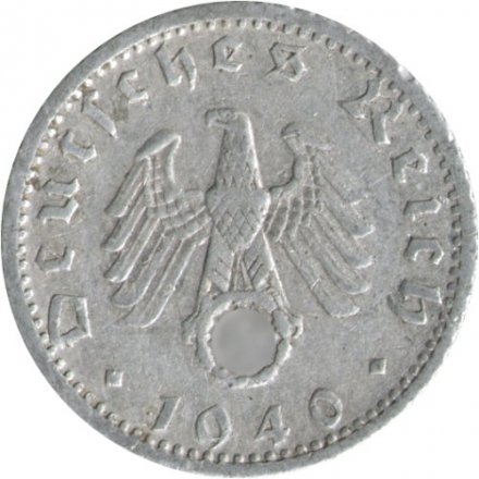 Третий Рейх 50 рейхспфеннигов 1940 год (F)