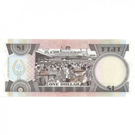 Фиджи 1 доллар 1987 год - Рынок в порту Сува UNC