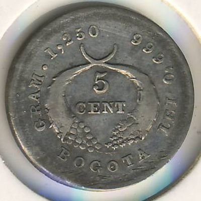 Колумбия 5 сентаво 1880 год