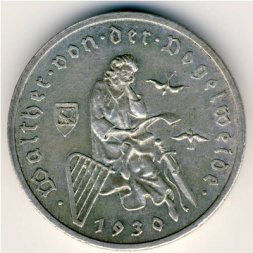 Веймарская республика 3 рейхсмарки 1930 год