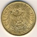 Пруссия 20 марок 1910 год