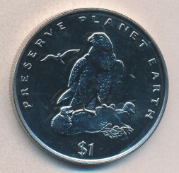 Монета Эритрея 1 доллар 1996 год - Средиземноморский сокол