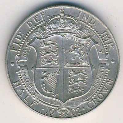 Великобритания 1/2 кроны 1902 год