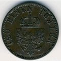 Пруссия 3 пфеннинга 1868 год