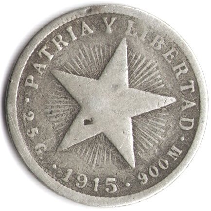 Куба 10 сентаво 1915 год