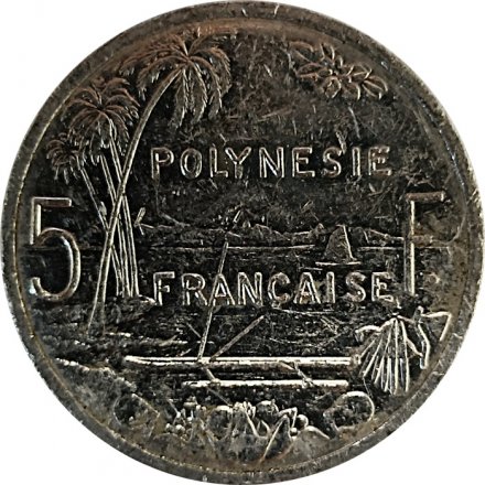 Французская Полинезия 5 франков 2017 год