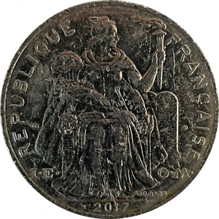 Французская Полинезия 5 франков 2017 год