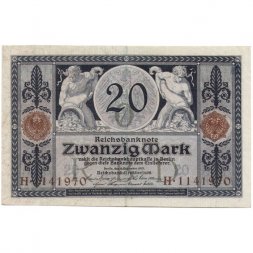 Германия 20 марок 1915 год - XF