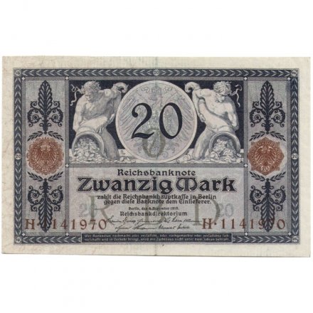 Германия 20 марок 1915 год - XF