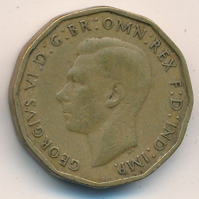 Великобритания 3 пенса 1946 год