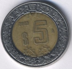 Мексика 5 песо 2003 год - Орёл